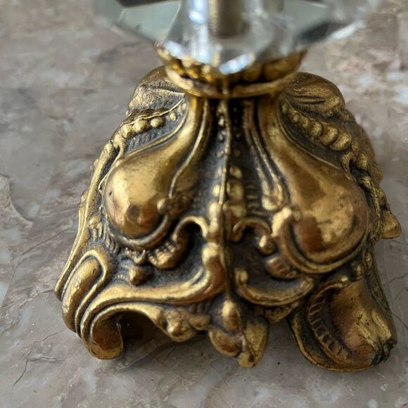 Beautiful vintage bras and glass candleholder stick; elegant and classy, 7 x 4” - Picture 2 of 6